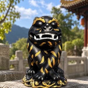 Hu Ye Tiger Deity Wood Statue, approved scene product view.