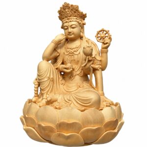 Six-Armed Guanyin Wood Statue, approved main product view.