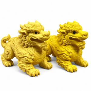 Qilin Wood Figurines — Single or Pair, approved main product view.