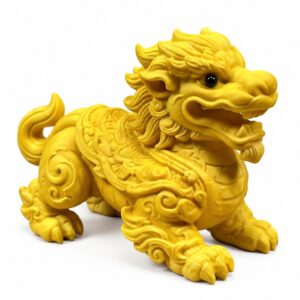 Qilin Wood Figurines — Single or Pair, approved main product view.