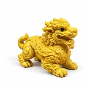 Qilin Wood Figurines — Single or Pair, approved variant product view.
