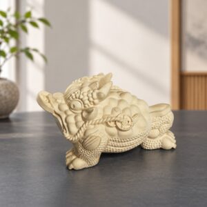 Three-Legged Toad Wood Figurine, approved hero product view.