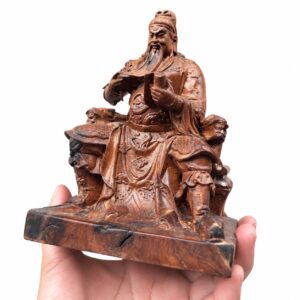 Guan Gong Reading Wood Statue, approved main product view.