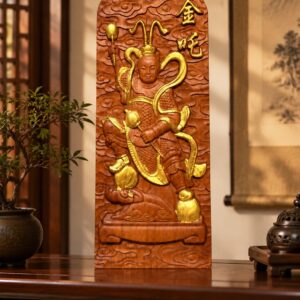 Jinzha, Muzha or Nezha Wood Token, approved scene product view.