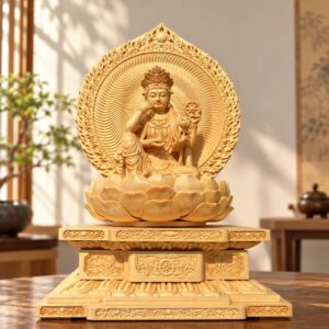 Six-Armed Guanyin Wood Statue, approved hero product view.