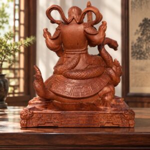 Zhenwu Emperor Wood Statue, approved scene product view.