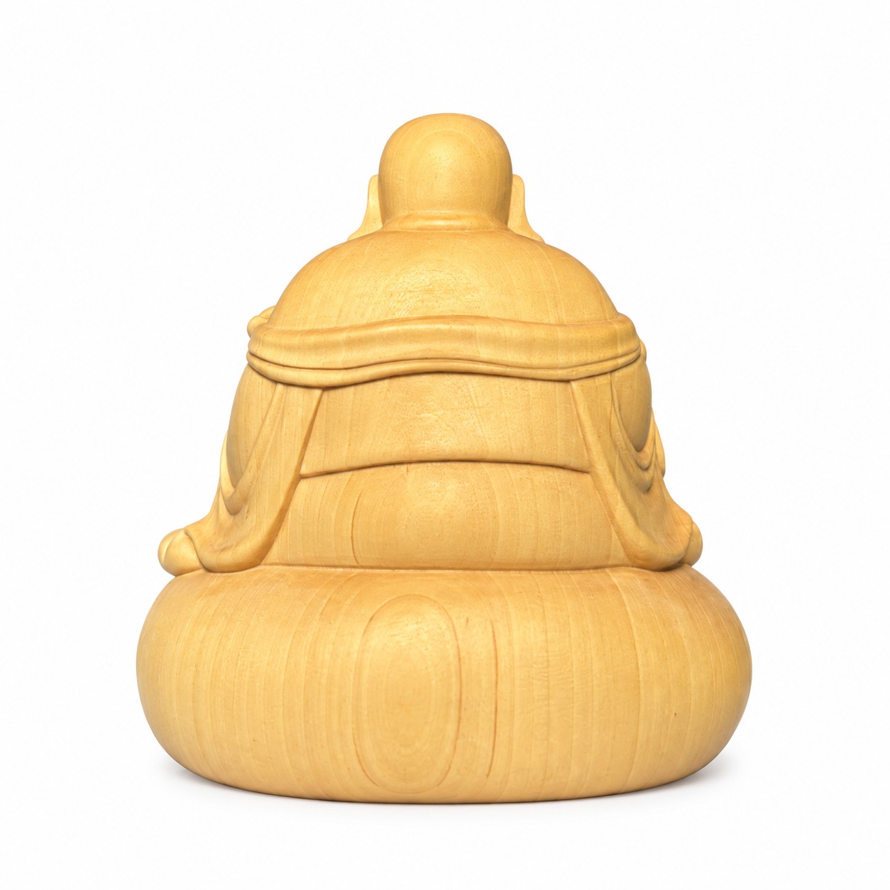 Budai Laughing Buddha Wood Figurine, approved main product view.