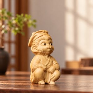 Monkey Wood Figurine, approved hero product view.