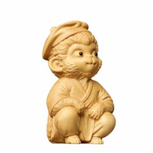 Monkey Wood Figurine, approved main product view.