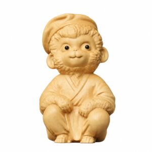Monkey Wood Figurine, approved main product view.