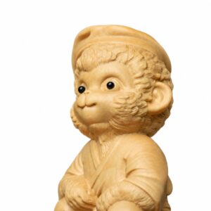 Monkey Wood Figurine, approved main product view.