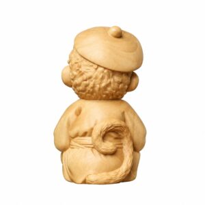 Monkey Wood Figurine, approved main product view.