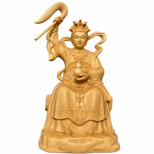 Jiutian Xuannu Wood Statue, approved main product view.