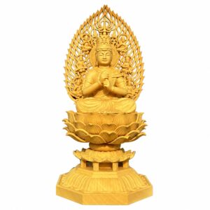 Vairocana Buddha Wood Statue, approved main product view.