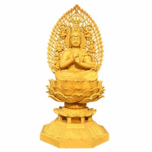 Vairocana Buddha Wood Statue, approved main product view.