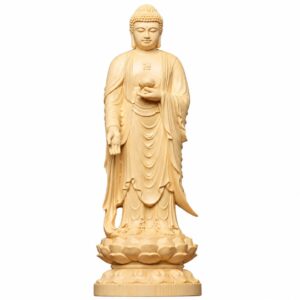 Amitabha Buddha Wood Statue, approved main product view.