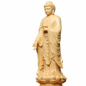 Amitabha Buddha Wood Statue, approved main product view.