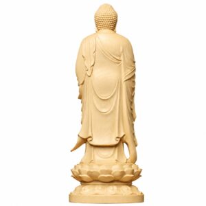 Amitabha Buddha Wood Statue, approved main product view.