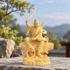 Chen Jinggu Lady Linshui Wood Statue, approved hero product view.