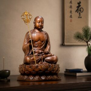 Ksitigarbha Copper Alloy Statue, approved scene product view.