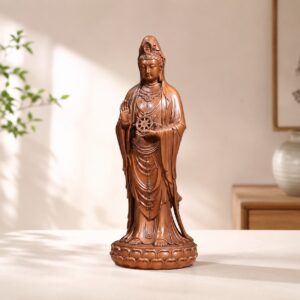 Standing Nanhai Guanyin Copper Alloy Statue, approved hero product view.
