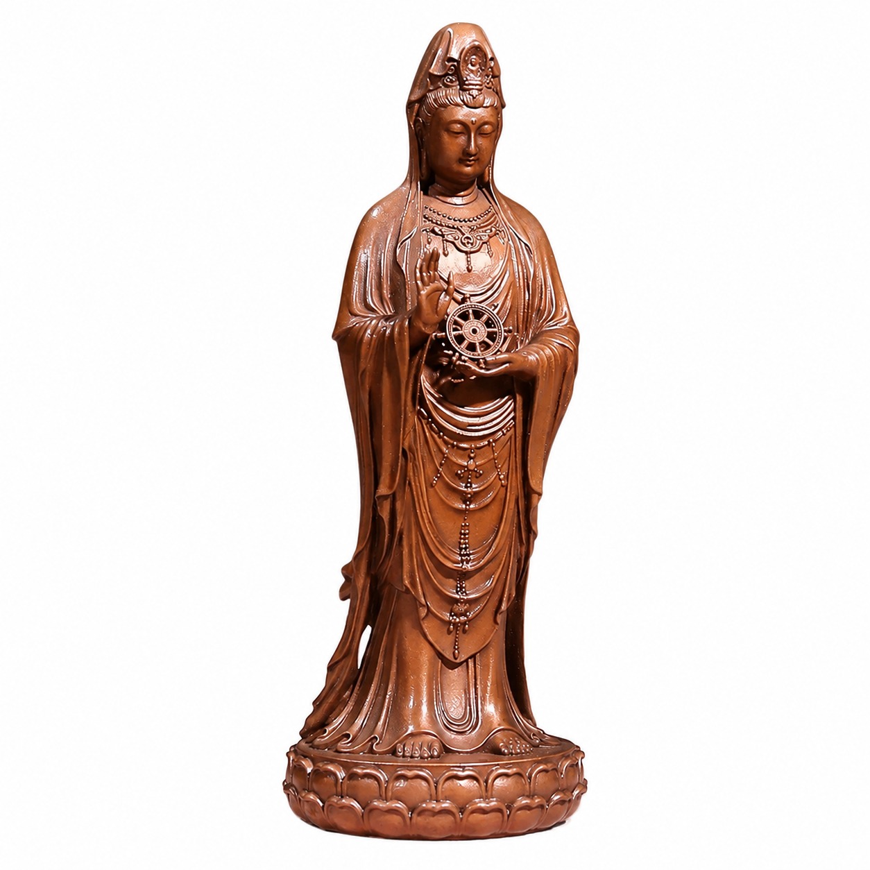 Standing Nanhai Guanyin Copper Alloy Statue, approved main product view.
