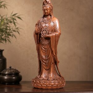 Standing Nanhai Guanyin Copper Alloy Statue, approved scene product view.