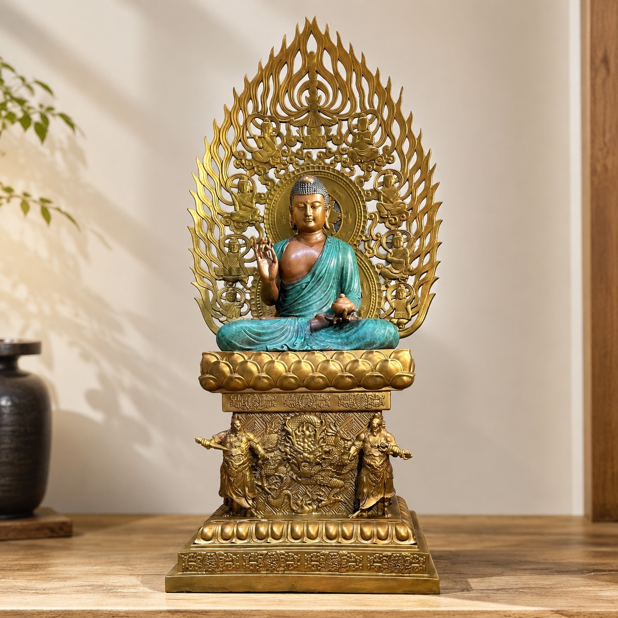 Medicine Buddha Copper Alloy Statue, approved hero product view.