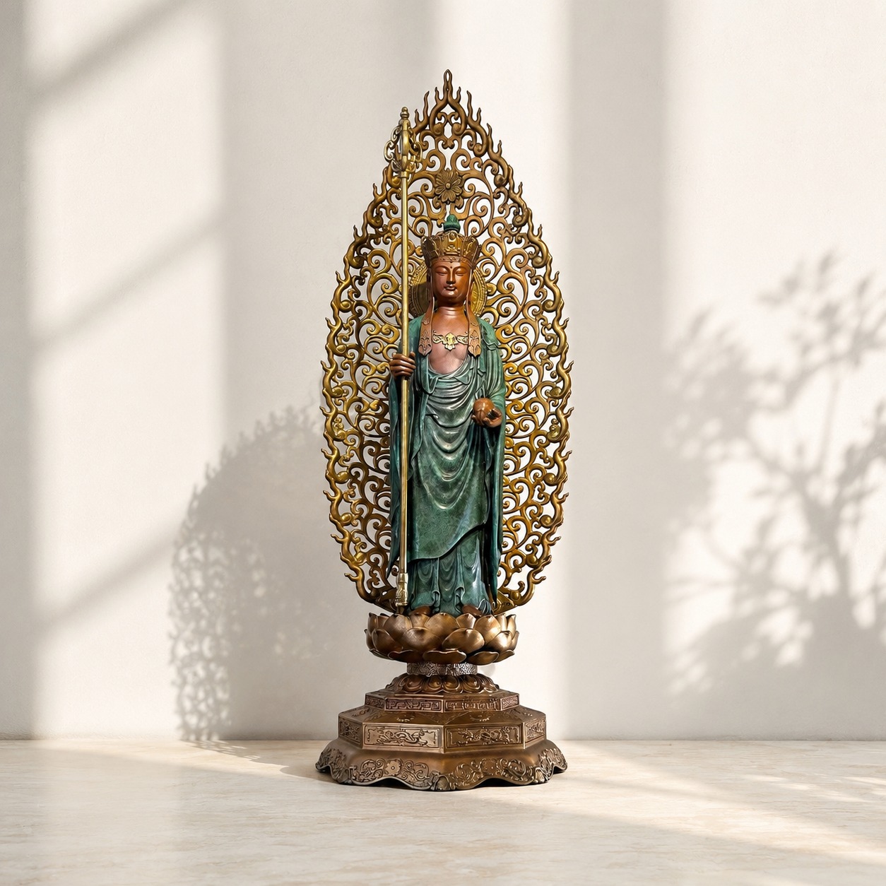 Ksitigarbha Copper Alloy Statue, approved hero product view.