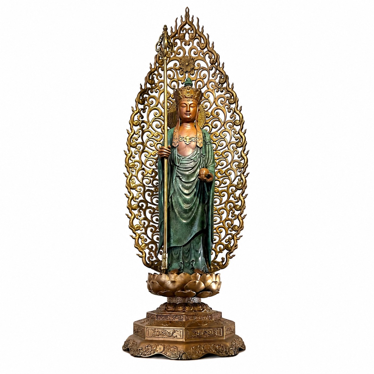 Ksitigarbha Copper Alloy Statue, approved main product view.