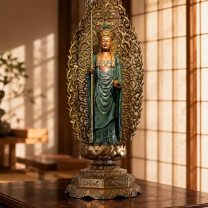 Ksitigarbha Copper Alloy Statue, approved scene product view.