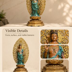 Mahasthamaprapta Copper Alloy Statue, approved detail product view.