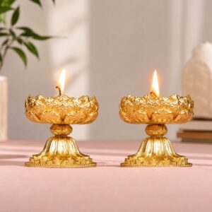 Lotus Brass Oil Lamp Holder, approved hero product view.