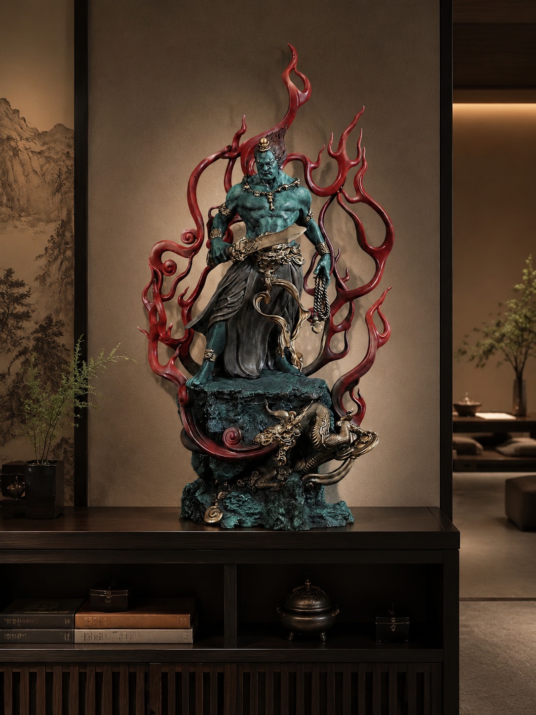 Fudo Myoo Copper Alloy Statue, approved scene product view.