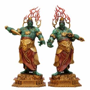 Heng and Ha Copper Alloy Guardian Statue Pair, approved main product view.