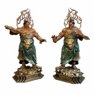 Heng and Ha Copper Alloy Guardian Statue Pair, approved main product view.