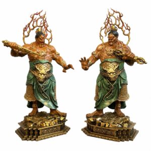 Heng and Ha Copper Alloy Guardian Statue Pair, approved variant product view.