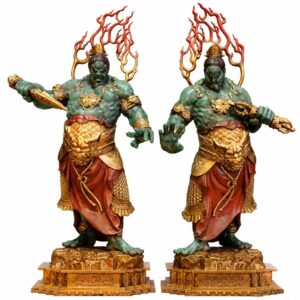 Heng and Ha Copper Alloy Guardian Statue Pair, approved variant product view.