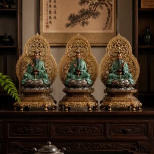 Sanqing Copper Alloy Statues — Single or Set, approved scene product view.