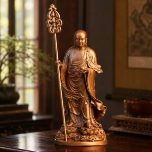 Standing Ksitigarbha Copper Alloy Statue, approved scene product view.