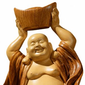 Laughing Buddha with Ingot Resin Statue, approved main product view.