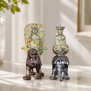 Manjushri or Samantabhadra Copper Alloy Statue, approved hero product view.