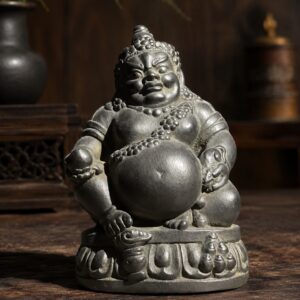 Yellow Jambhala Statue, approved scene product view.