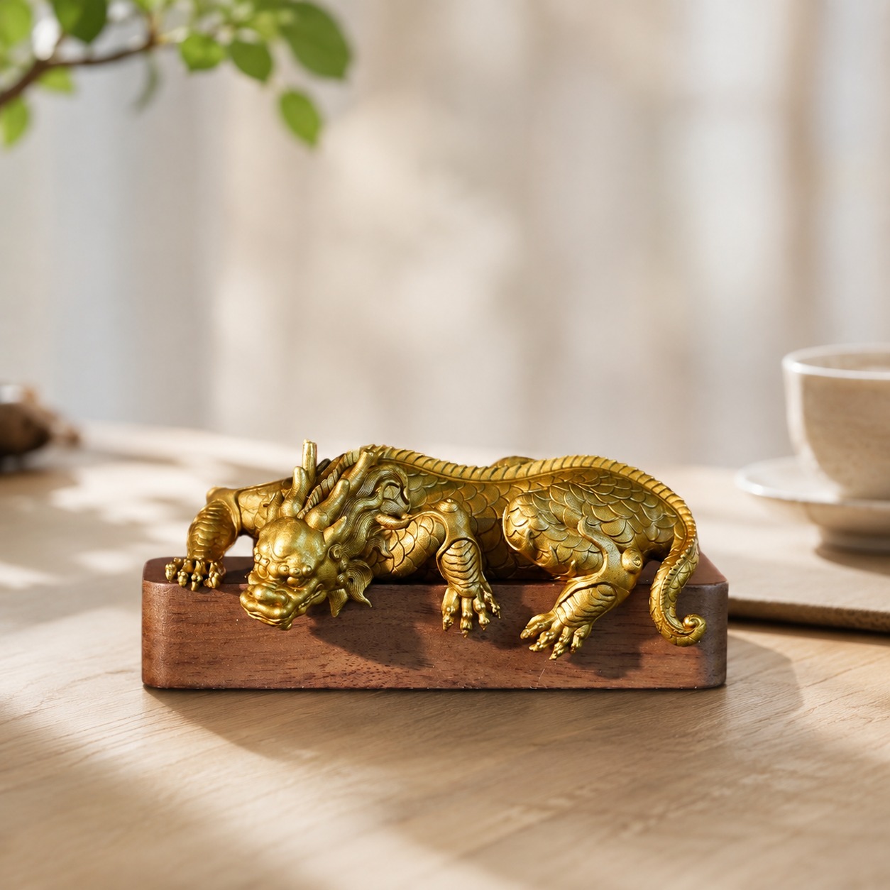 Gongfu Dragon Beast Copper Alloy Figurine, approved hero product view.