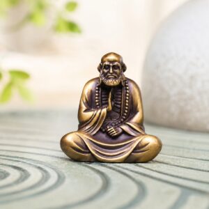 Bodhidharma Brass Statue, approved hero product view.