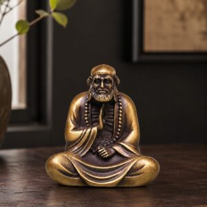 Bodhidharma Brass Statue, approved scene product view.