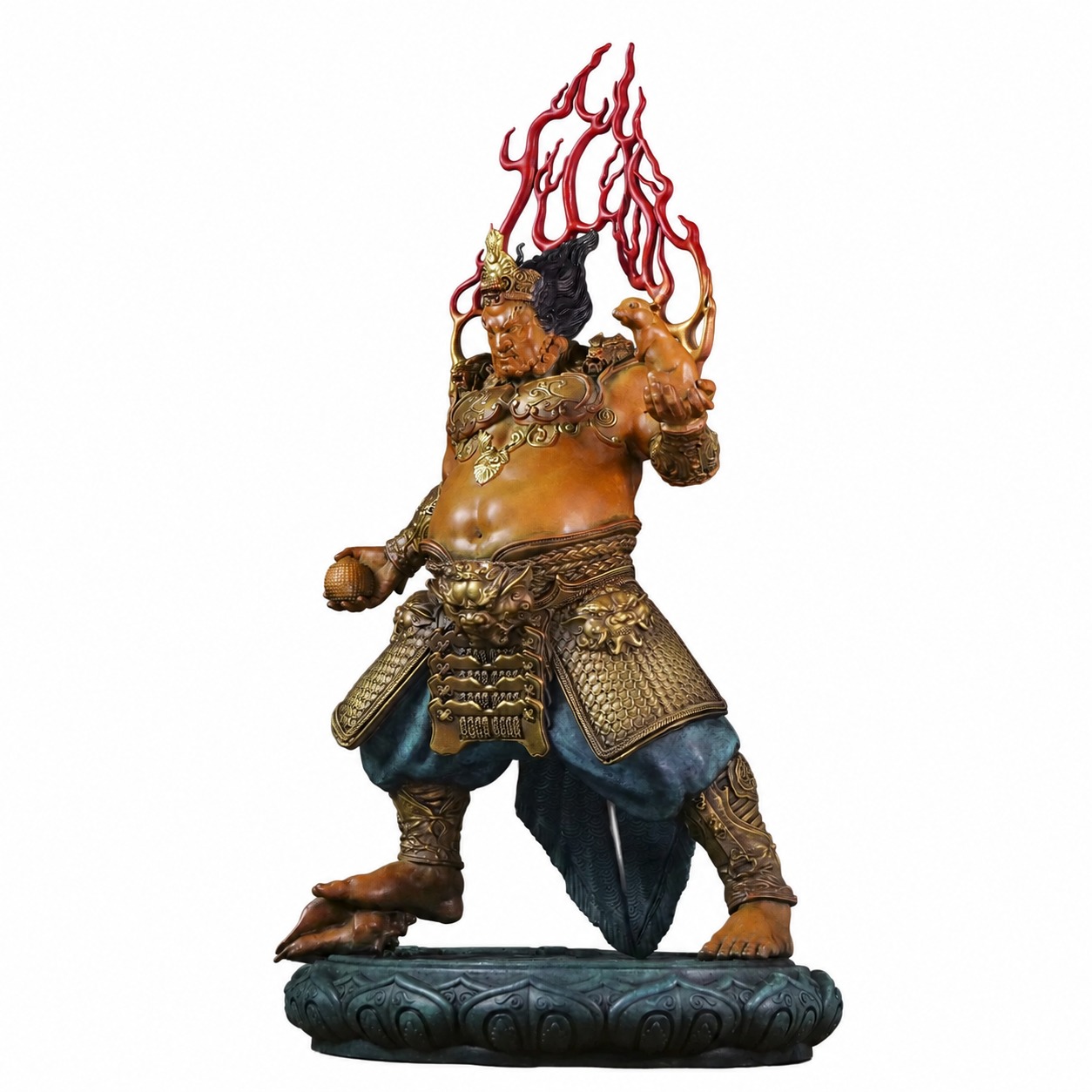Yellow Jambhala Copper Alloy Statue, approved main product view.